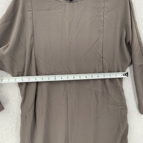 GAP Chiffon Cut Out Back‎ Dolman Dress Taupe Brown Long Sleeve Womens Size S - Picture 6 of 8